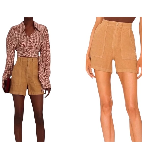 Enza Costa Pants - Enza Costa High-Waisted French Linen Shorts